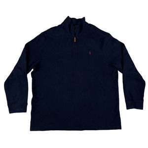 Polo Ralph Lauren 1/4‎ Zip Sweater Pullover Long Sleeve XXLarge Blue Mens